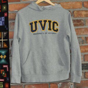 University of Victoria UVIC Oxford Grey Hoodie EMBROIDERED PULLOVER SWEATER M